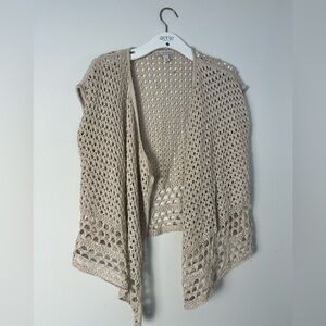 Cream Open-Knit Women's Sweater
